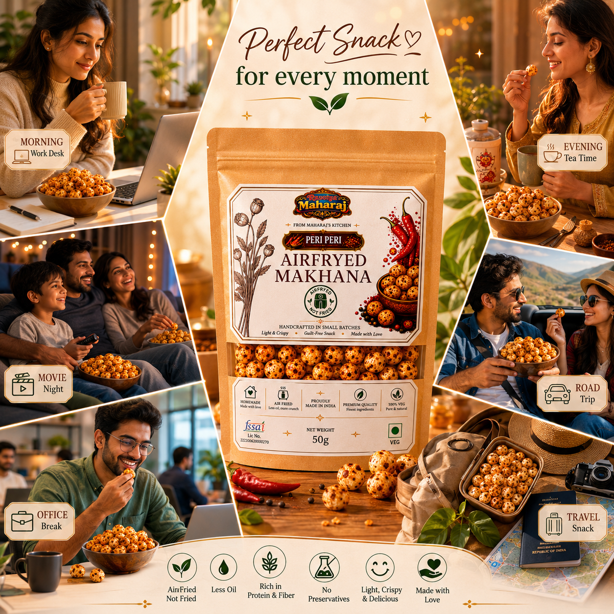 Peri Peri Air Fried Makhana | Healthy Crunchy Fox Nuts