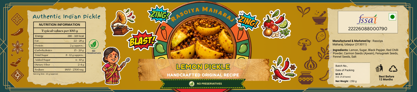 Lemon Pickle | Handmade Traditional Nimbu Achar