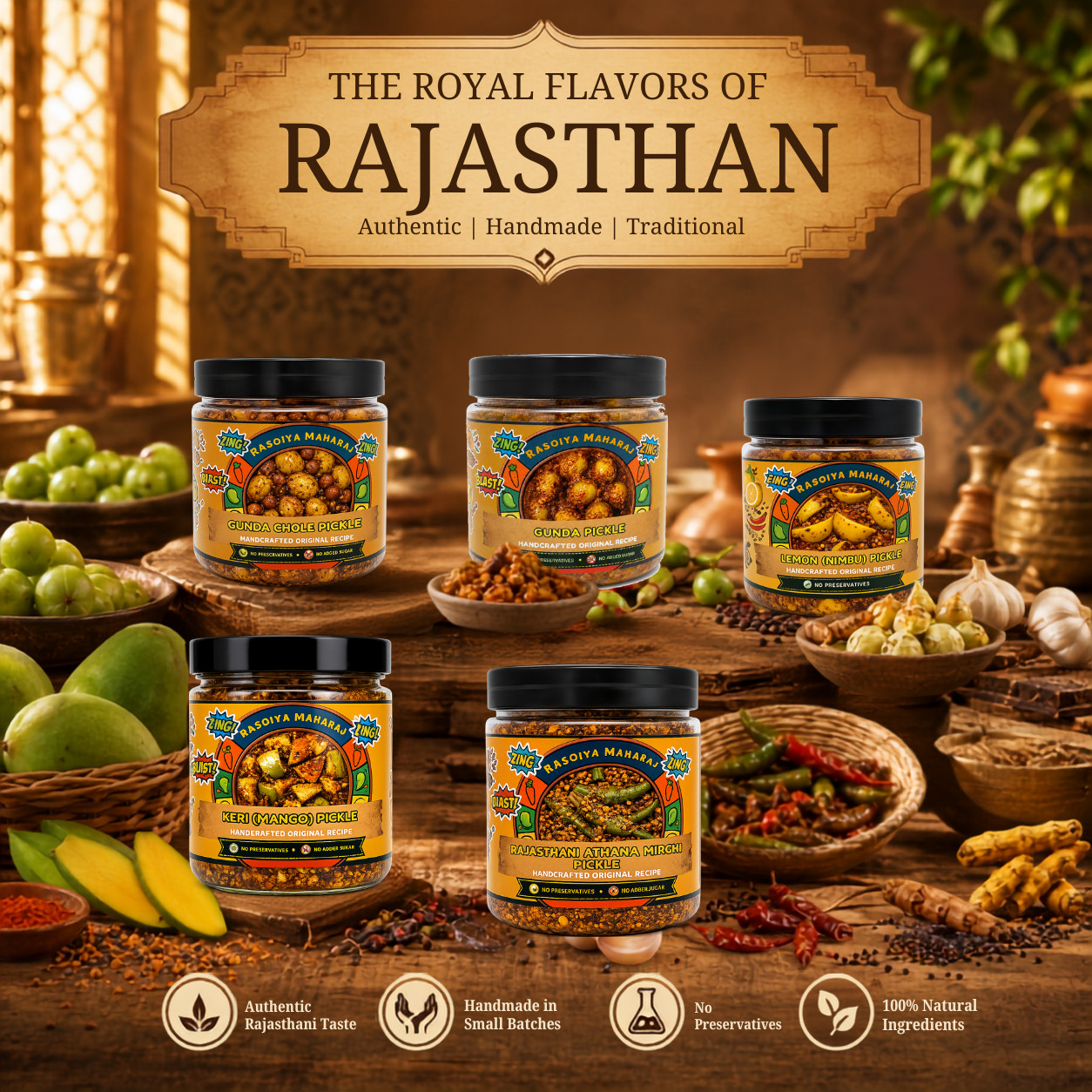 Authentic Homemade Rajasthani Pickles