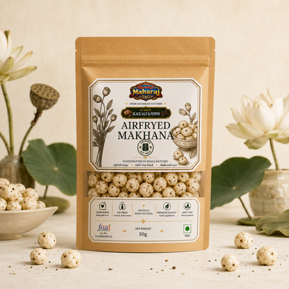 Air Fried Makhana – Black Salt & Pepper | Healthy Fox Nuts Snack