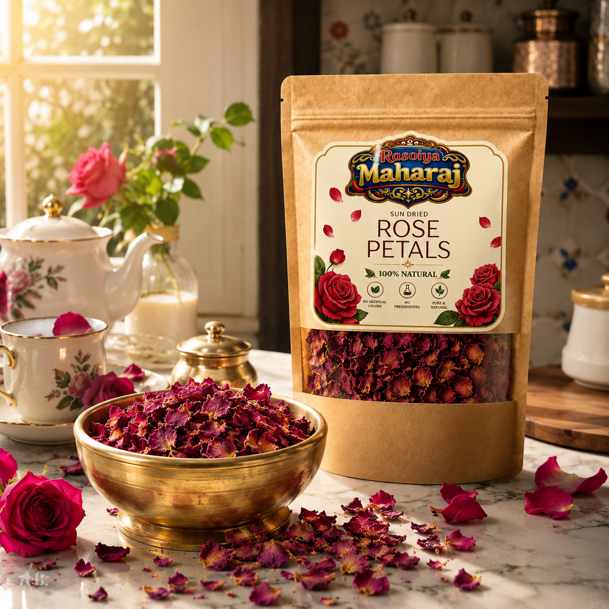 Premium Sun-Dried Rose Petals (Gulab Patti)