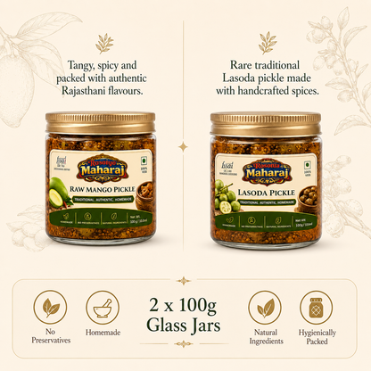 First Taste Combo – Homemade Raw Mango & Lasoda Pickles