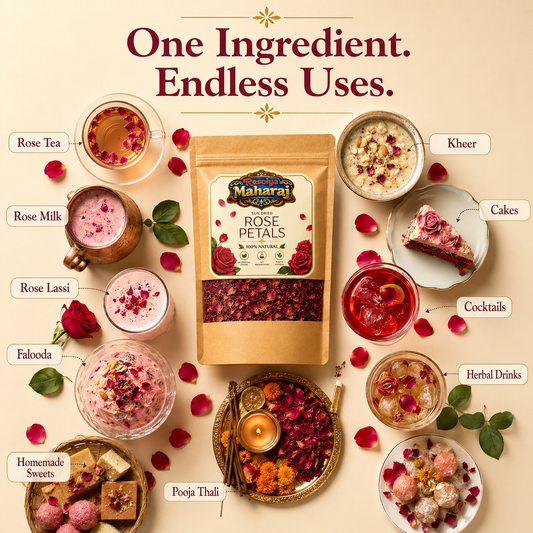 Premium Sun-Dried Rose Petals (Gulab Patti)