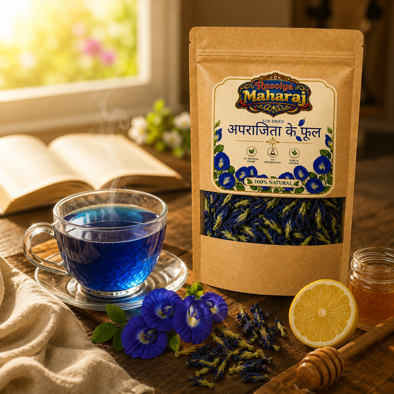 Sun Dried Butterfly Pea Flowers | 100% Natural | No Preservatives