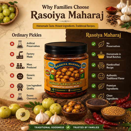 Gunda Garlic Pickle | Handmade Spicy Pickle