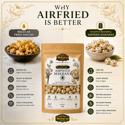 Air Fried Makhana – Black Salt & Pepper | Healthy Fox Nuts Snack