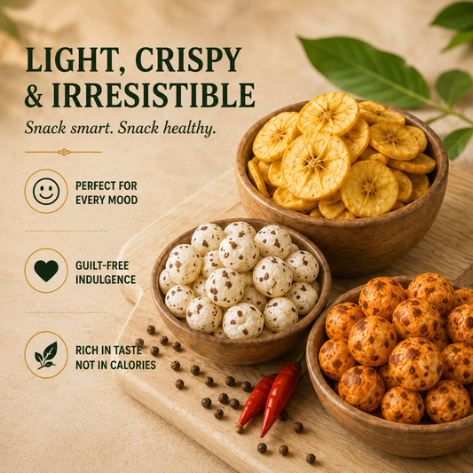 Snacking Trio Combo | Banana Chips + 2 Airfried Makhana