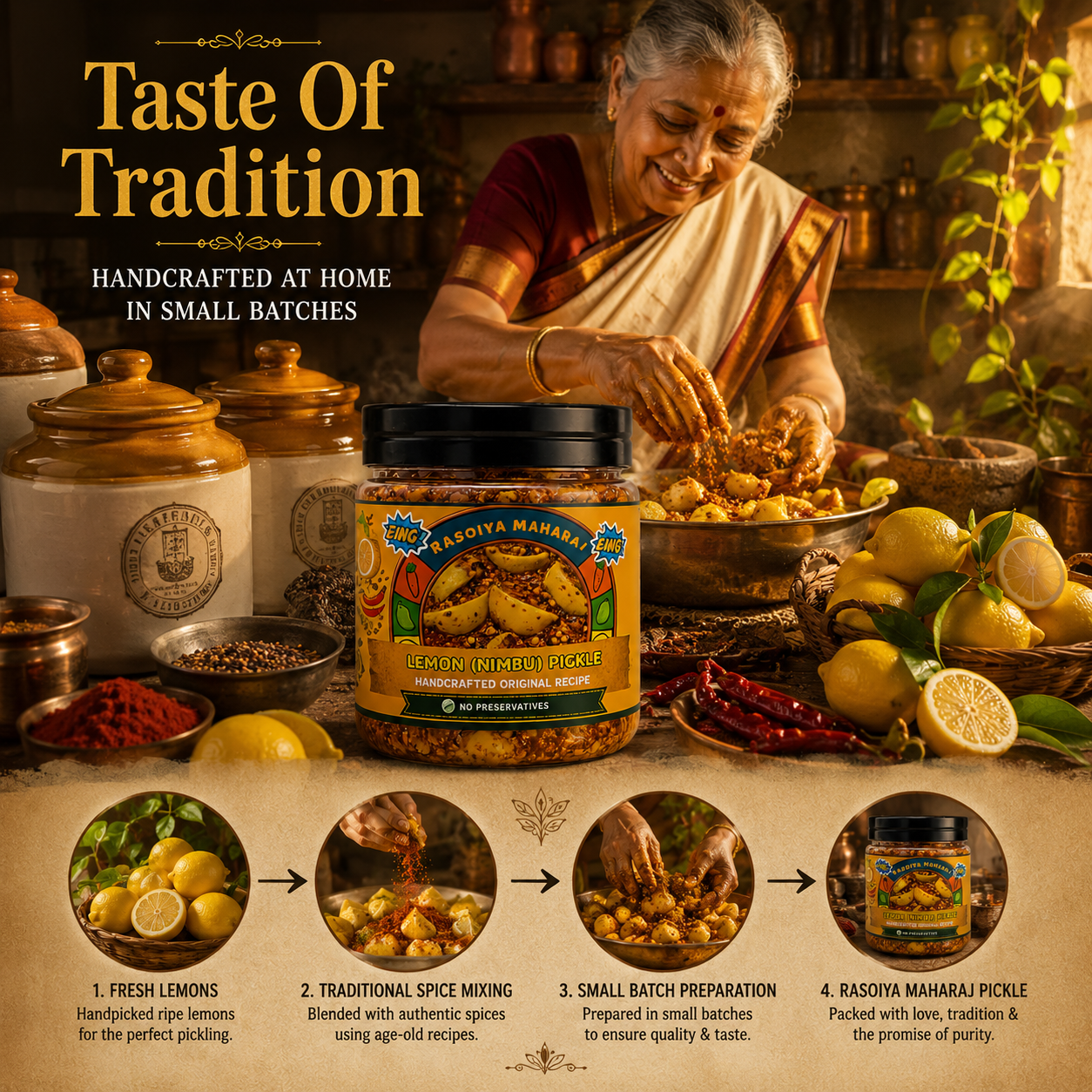 Lemon Pickle | Handmade Traditional Nimbu Achar