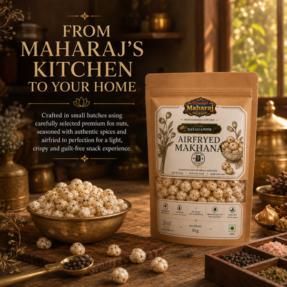 Air Fried Makhana – Black Salt & Pepper | Healthy Fox Nuts Snack