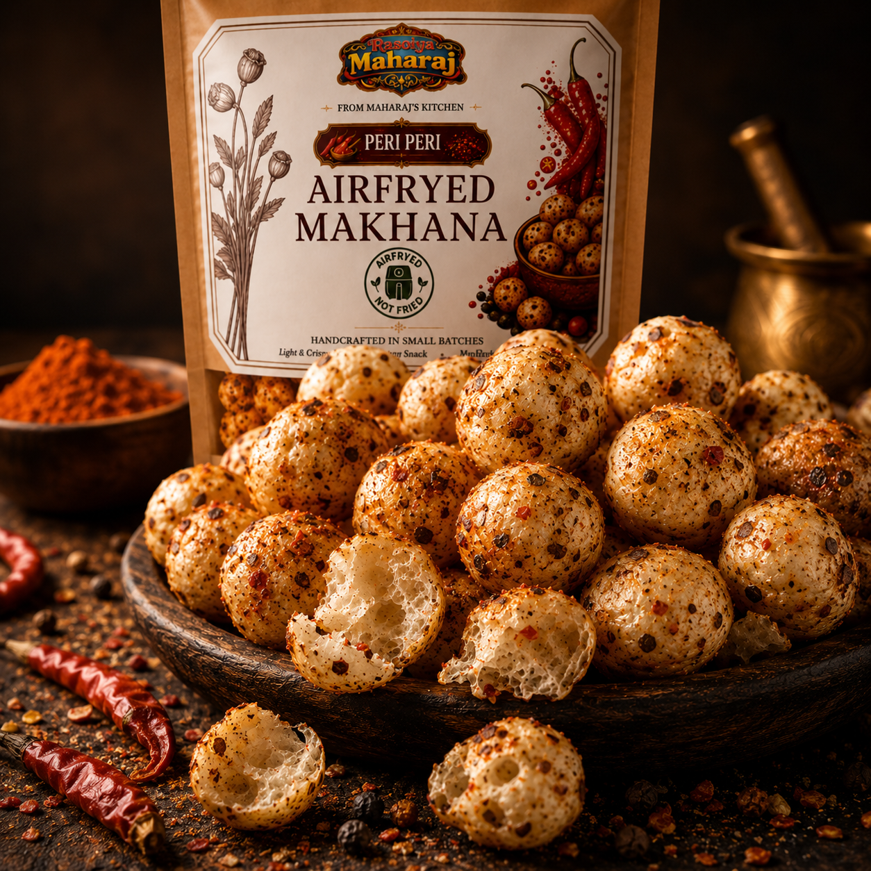 Peri Peri Air Fried Makhana | Healthy Crunchy Fox Nuts