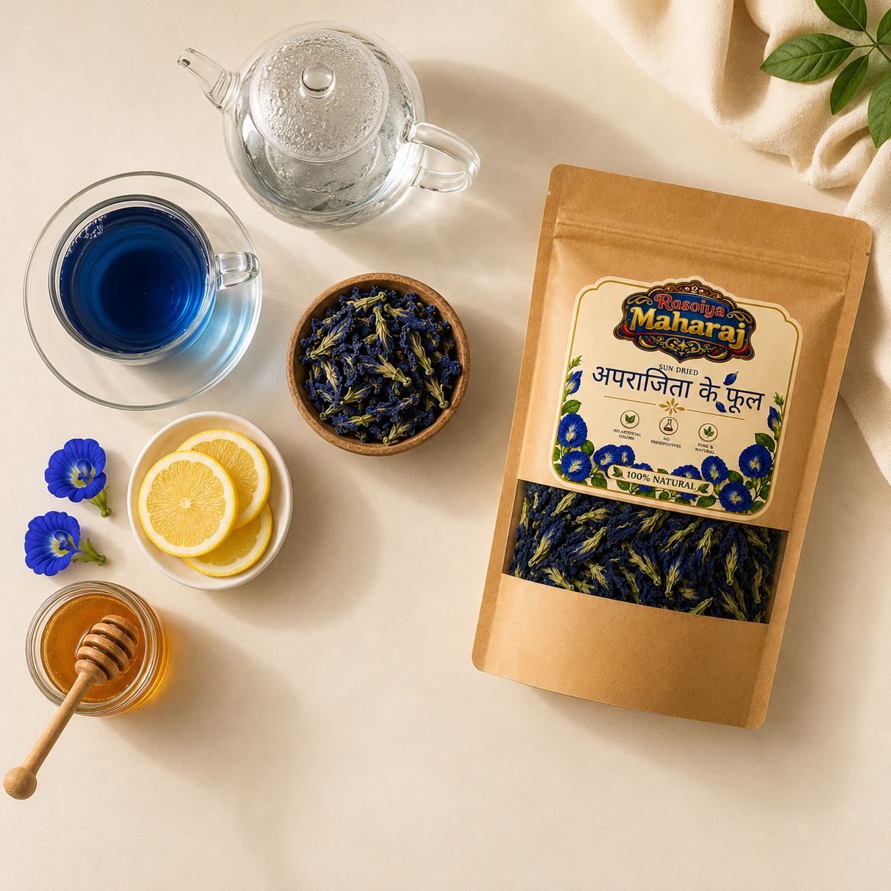Sun Dried Butterfly Pea Flowers | 100% Natural | No Preservatives