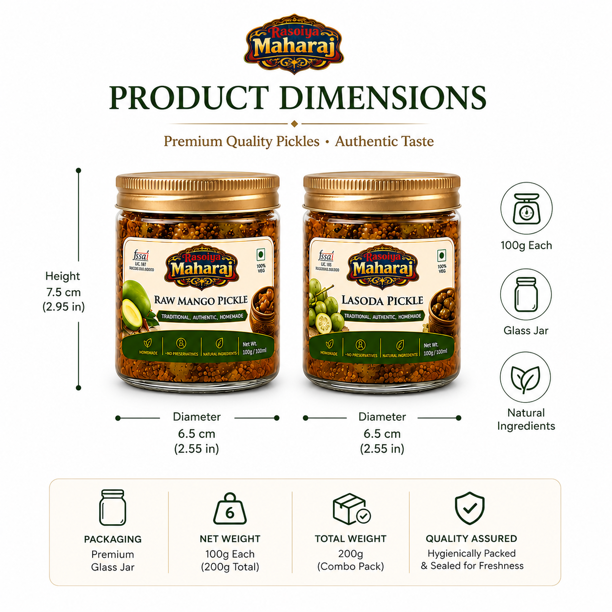 First Taste Combo – Homemade Raw Mango & Lasoda Pickles