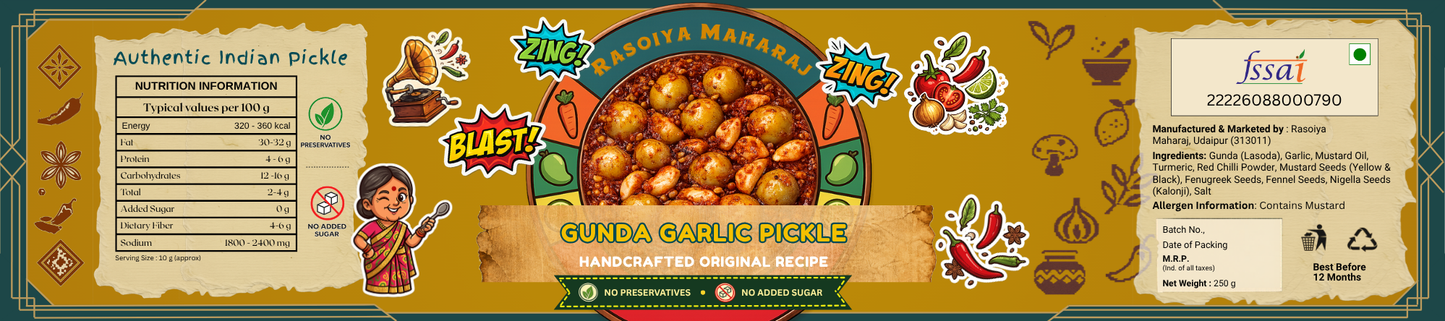 Gunda Garlic Pickle | Handmade Spicy Pickle