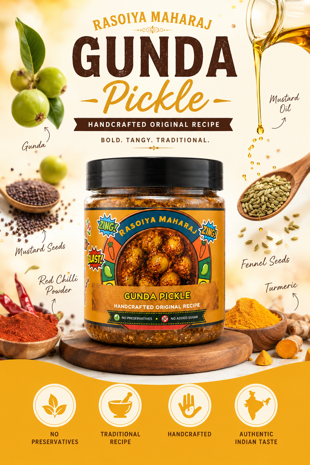 Gunda Pickle | Traditional Homemade Pickle | Handcrafted in Mustard Oil