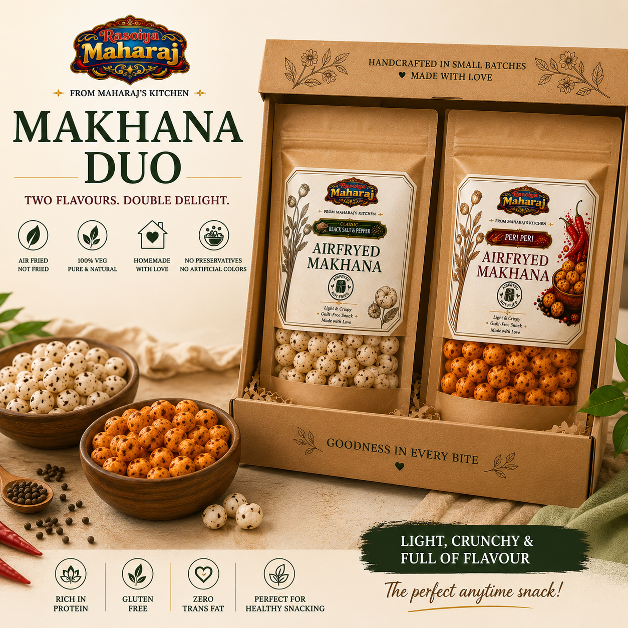 Air Fried Makhana Combo | 2 x 75 Gram